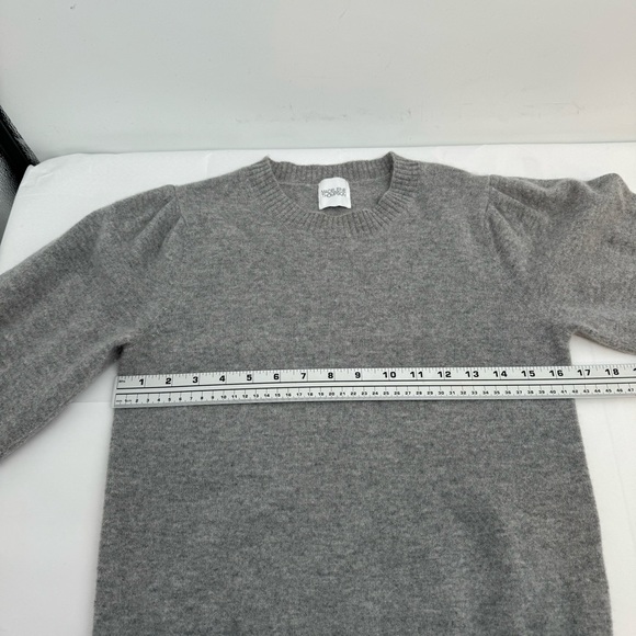 Madeleine Thompson Women's Puff Sleeves Crew Neck Cashmere Sweater Size S Gray - Picture 6 of 10